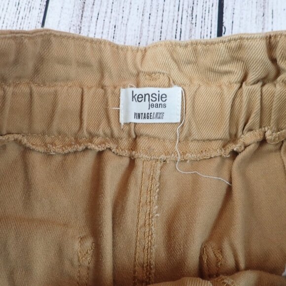 Kensie Jeans Womens 4/27 Wide Leg Paperbag Denim Cropped Pants - Picture 3 of 12